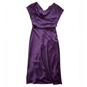 Banana Republic Purple Silk Cowl Neck Dress Whimsigoth Vamp Ethereal Y2K 8 Glam